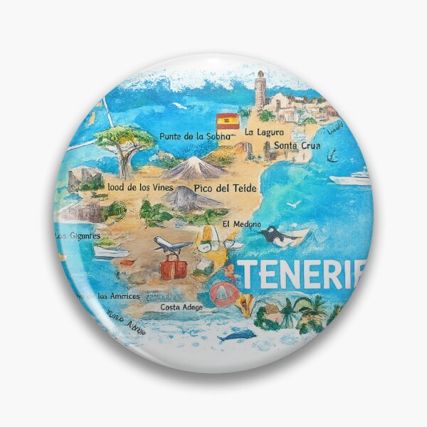 Item preview, Tenerife Canarias Spain Illustrated Map with Landmarks designed and sold by Bigeasy22441.