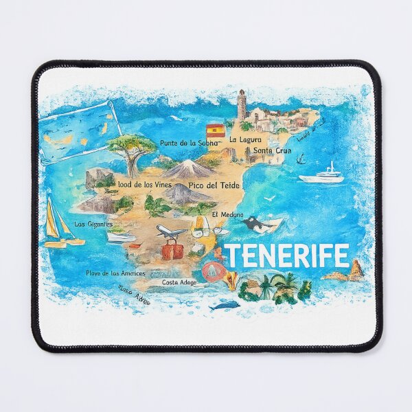 Item preview, Tenerife Canarias Spain Illustrated Map with Landmarks designed and sold by Bigeasy22441.