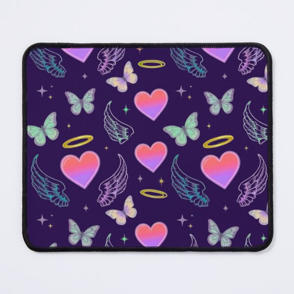 Item preview, Y2K Cybercore Pattern - Flying Hearts with Wings Butterflies and Halos designed and sold by Good Vibes .