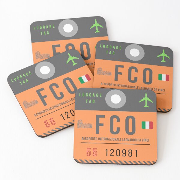 Item preview, FCO Roma Leonardo Da Vinci Int'l Airport decorative luggage tag designed and sold by HMBPHOTO.