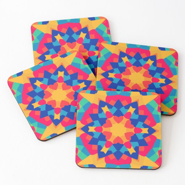Artikelvorschau, Farbenfrohes, geometrisches Mandala-Muster – Lebendiges, abstraktes Kaleidoskop-Kunstdesign entworfen und verkauft von Kruti Collection.