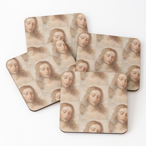Item preview, Head of Christ by Leonardo da Vinci: High Renaissance devotional portrait designed and sold by artofuniverse.