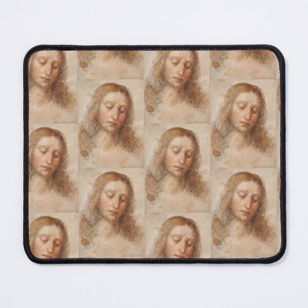 Item preview, Head of Christ by Leonardo da Vinci: High Renaissance devotional portrait designed and sold by artofuniverse.