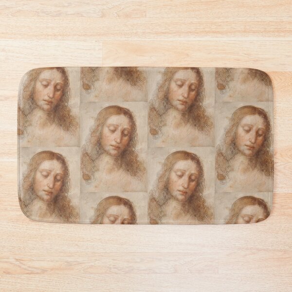 Item preview, Head of Christ by Leonardo da Vinci: High Renaissance devotional portrait designed and sold by artofuniverse.