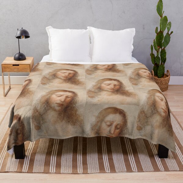 Item preview, Head of Christ by Leonardo da Vinci: High Renaissance devotional portrait designed and sold by artofuniverse.