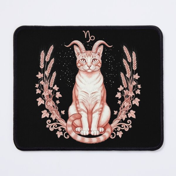 Item preview, Capricorn Cat Zodiac Sign – Mystical Goat Horned Feline Illustration designed and sold by AgathaLochArt.