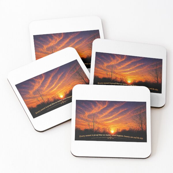 Item preview, Fiery Sunset Wisdom – Inspirational Nature Quote Wall Art designed and sold by EACS Photo.