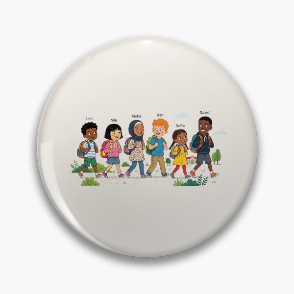Item preview, Walking to School Together – Diversity Kids Backpack Design designed and sold by DreamInk Studio.