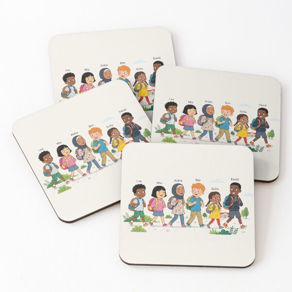 Item preview, Walking to School Together – Diversity Kids Backpack Design designed and sold by DreamInk Studio.