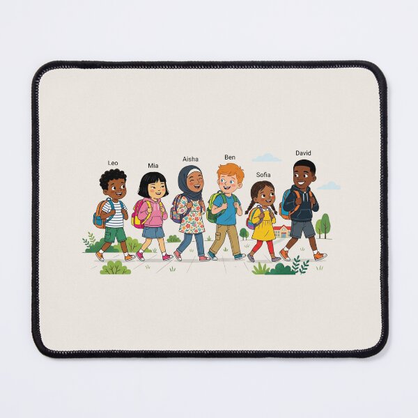 Item preview, Walking to School Together – Diversity Kids Backpack Design designed and sold by DreamInk Studio.