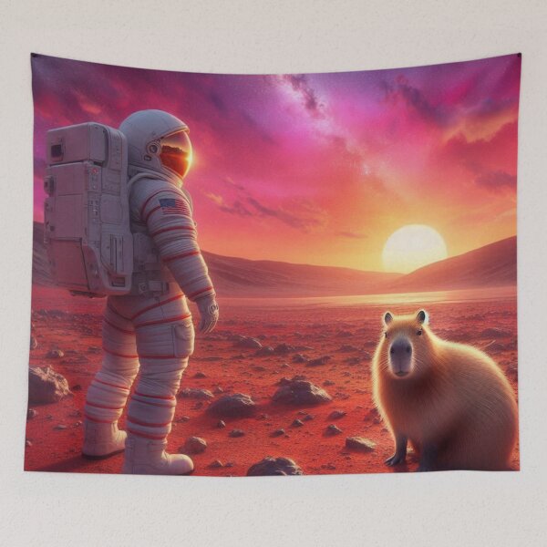 Item preview, Cosmic Encounter – Astronaut & Capybara designed and sold by Dogandesighn.