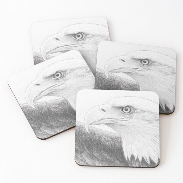 Item preview, Majestic Eagle Portrait – Black and White Pencil Sketch, Realistic Wildlife Drawing, Detailed Monochrome Bird of Prey Wall Art designed and sold by Leon Woods Pencil Art.