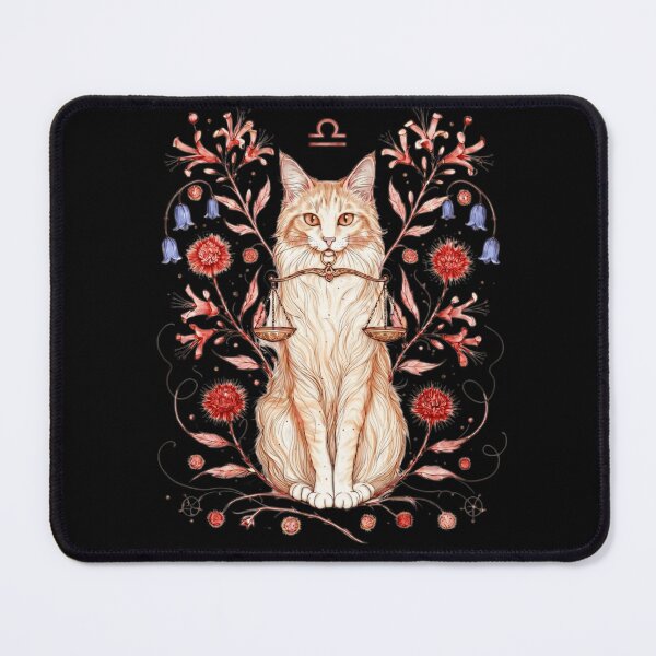Item preview, Libra Cat Zodiac Sign – Balanced Scales Mystical Feline Illustration designed and sold by AgathaLochArt.