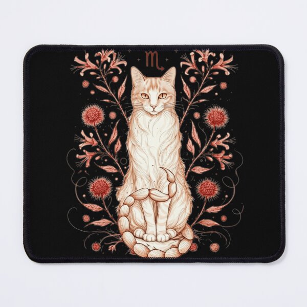 Item preview, Scorpio Cat Zodiac Sign – Mystical Scorpion Tail Feline Illustration designed and sold by AgathaLochArt.