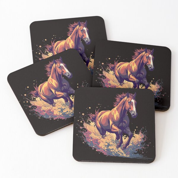 Item preview, Running Horse Illustration – Dynamic Galloping Stallion Splash Art designed and sold by Kruti Collection.