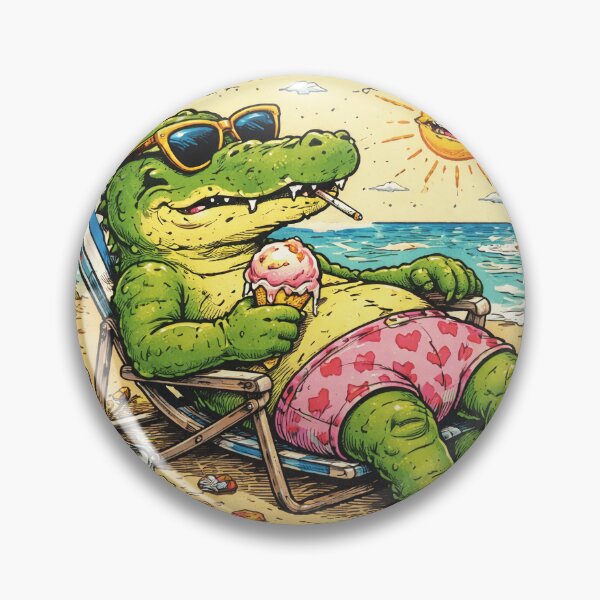 Artikelvorschau, Chill Crocodile Beach Zeichnung entworfen und verkauft von yorvique.