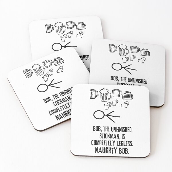 Item preview, Bob, the unfinished Stickman, is very drunk! designed and sold by LagoonandBeans.