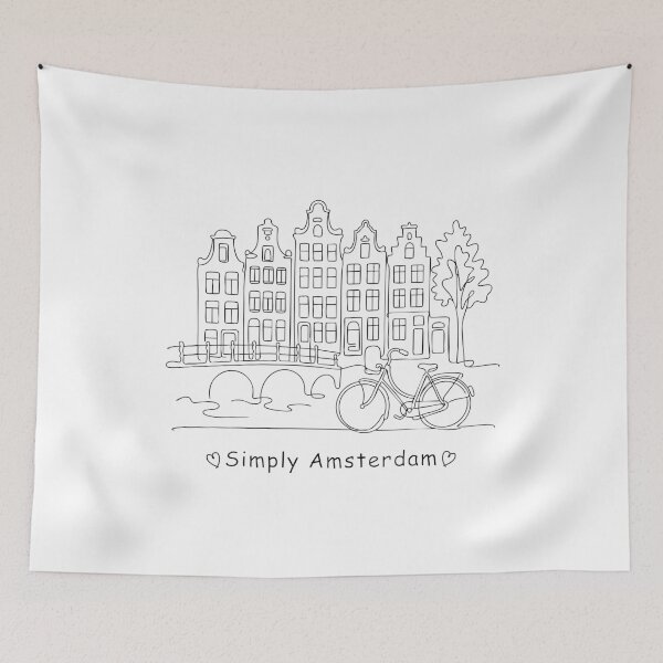 Item preview, Simply Amsterdam — Minimal Line Art Canal Houses & Bicycle Travel Design designed and sold by Balasan.