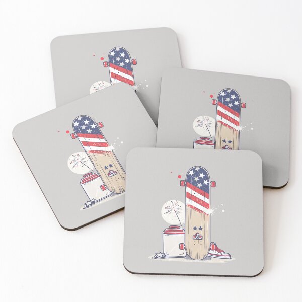 Item preview, Summer Deck & Cooler  Retro Skateboard July 4th Design designed and sold by BoxofMoments.