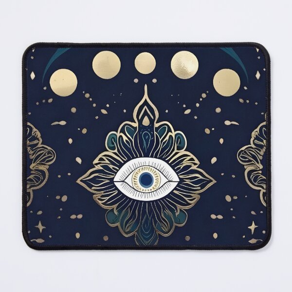 Item preview, Spiritual Protection Pattern with Golden Moon Phases - Mystical Esoteric Design designed and sold by Good Vibes .