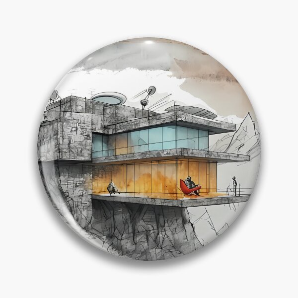Item preview, Living on Top - Modern Mountain Peak Villa Art designed and sold by Modern Nest Art.