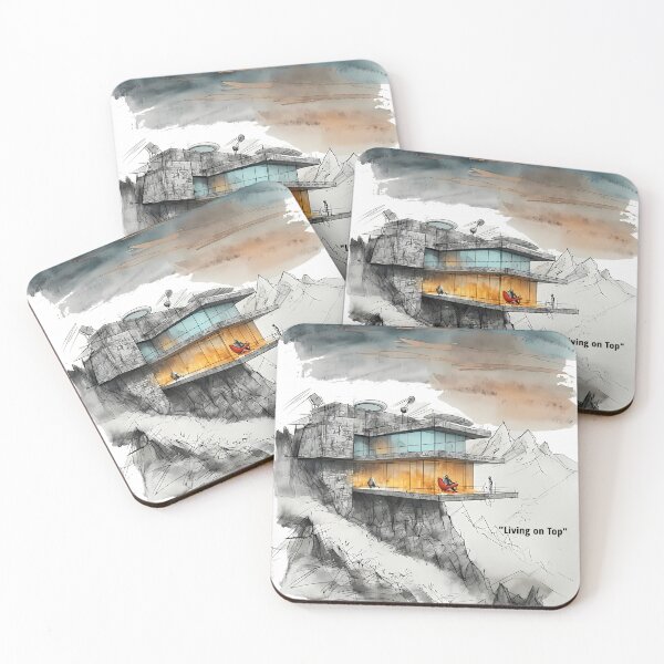 Item preview, Living on Top - Modern Mountain Peak Villa Art designed and sold by Modern Nest Art.