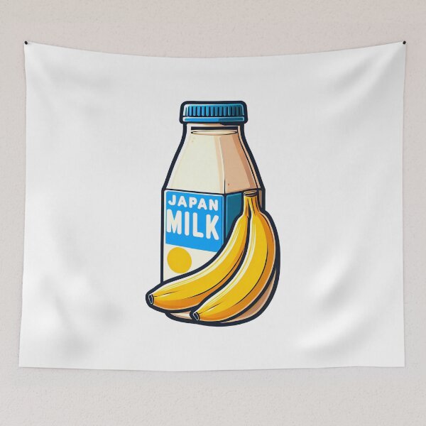 Item preview,  Banana & Banana Milk – Cute Fruit and Drink Illustration designed and sold by BobaBunny76.