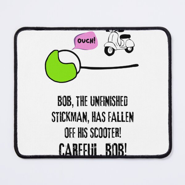 Item preview, Bob, the Unfinished Stickman, has a new scooter. designed and sold by LagoonandBeans.