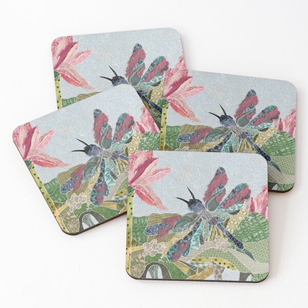 Item preview, Mixed media dragonfly on flowering lily pads designed and sold by Art by Leanne P / Leanne Poellinger.
