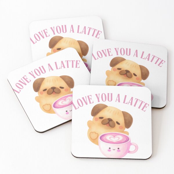 Item preview, Love You A Latte Pug Cute Coffee Dog Design designed and sold by Bud the Pug & Friends .