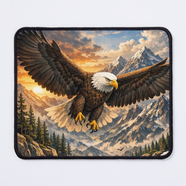 Item preview, Majestic eagle over mountains designed and sold by JuViRo.