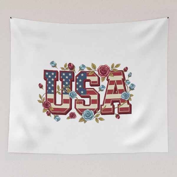 Item preview, Floral USA Flag Roses 4th of July designed and sold by Lunevalleyart.