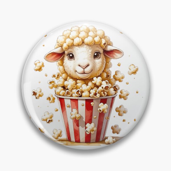 Item preview, Funny Sheep Inside Popcorn Bucket Movie Night Art designed and sold by AQUILAKREO.