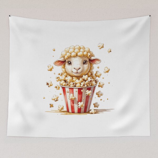 Item preview, Funny Sheep Inside Popcorn Bucket Movie Night Art designed and sold by AQUILAKREO.