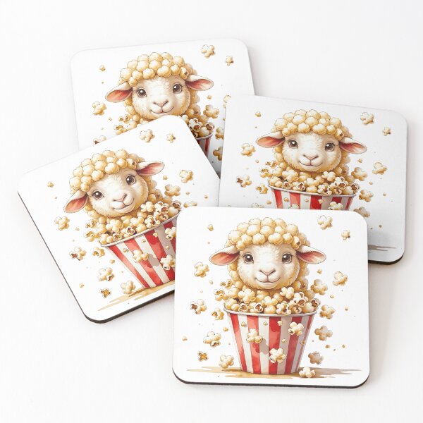 Item preview, Funny Sheep Inside Popcorn Bucket Movie Night Art designed and sold by AQUILAKREO.