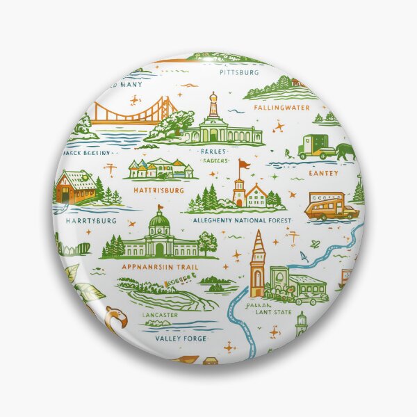Item preview, Pennsylvania Illustrated Map T-Shirt designed and sold by Matinez Pink.
