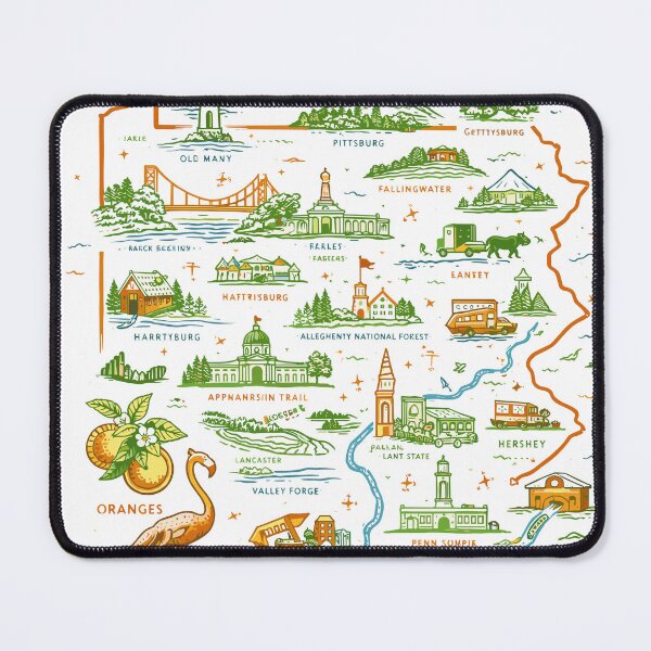 Item preview, Pennsylvania Illustrated Map T-Shirt designed and sold by Matinez Pink.