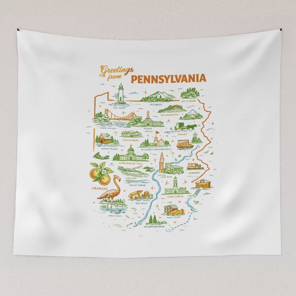 Item preview, Pennsylvania Illustrated Map T-Shirt designed and sold by Matinez Pink.