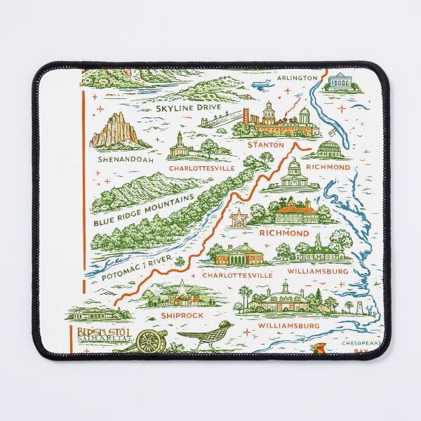 Item preview, Virginia Travel Map T-Shirt designed and sold by Matinez Pink.