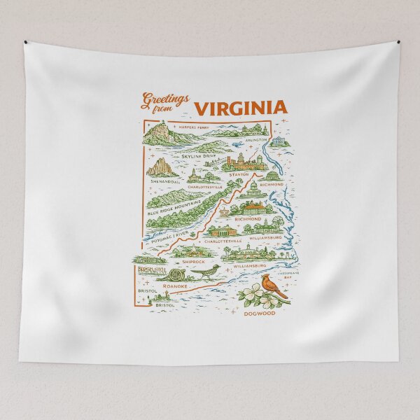 Item preview, Virginia Travel Map T-Shirt designed and sold by Matinez Pink.