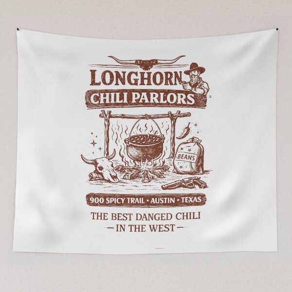 Artikelvorschau, Longhorn Chili Parlor T-Shirt entworfen und verkauft von Matinez Pink.
