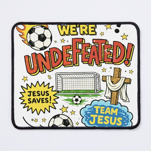 Item preview, Soccer with Jesus Undefeated designed and sold by Matinez Pink.
