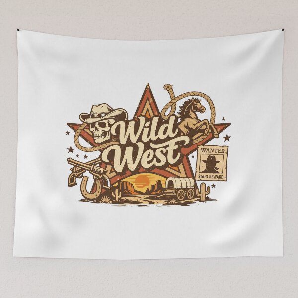 Item preview, Wild West Cowboy Skull T-Shirt designed and sold by Matinez Pink.