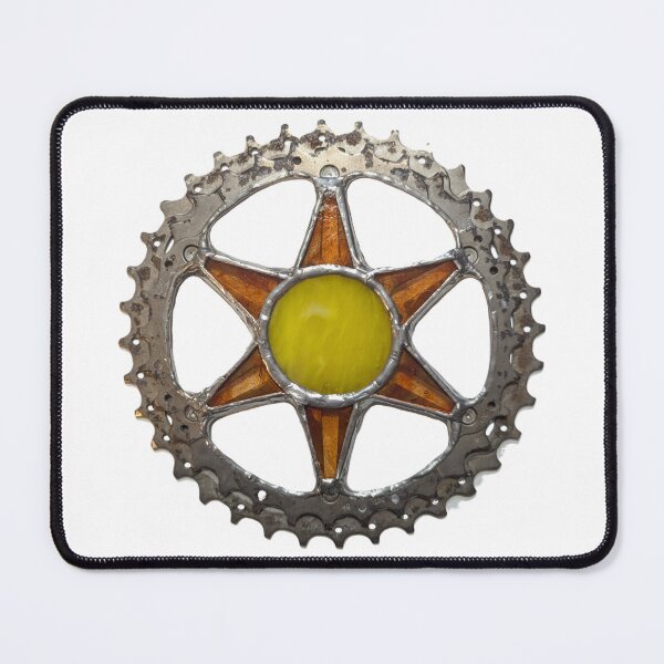 Item preview, Bicycle Gear Sun Stained Glass designed and sold by RetroGlowRadwerks.