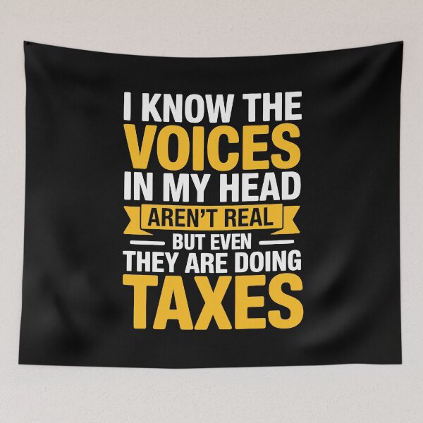 Item preview, Voices In My Head Are Doing Taxes Funny Tax Season Humor Gift designed and sold by Say It With Ink.