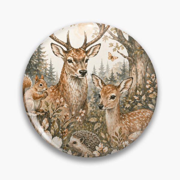 Item preview, Woodland Animals Botanical Set – Watercolor Forest Collection designed and sold by AgathaLochArt.