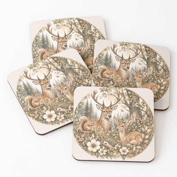 Item preview, Woodland Animals Botanical Set – Watercolor Forest Collection designed and sold by AgathaLochArt.