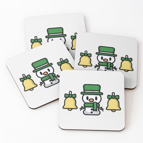 Item preview, Winter Snowman and Golden Bells designed and sold by DJCartoonDesigns.