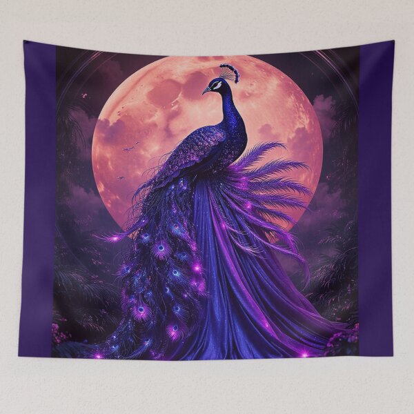 Item preview, Celestial Peacock Moon Art Print designed and sold by BeautifulVirtues.