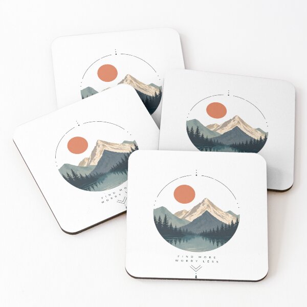 Item preview, Find More, Worry Less - Minimalist Mountain Lake Scene designed and sold by KaphzeShop.